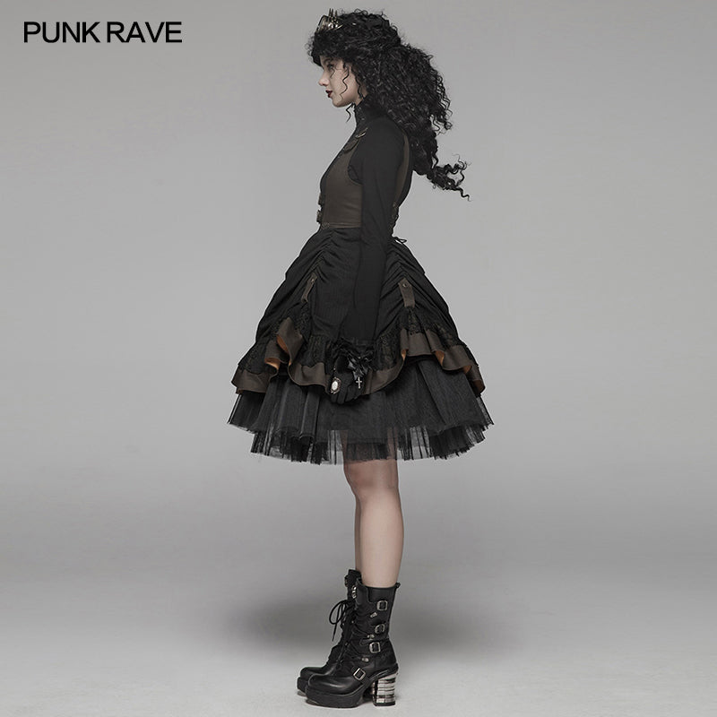 WQ-424 Steam Punk Lolita Dress With Lace-up Back