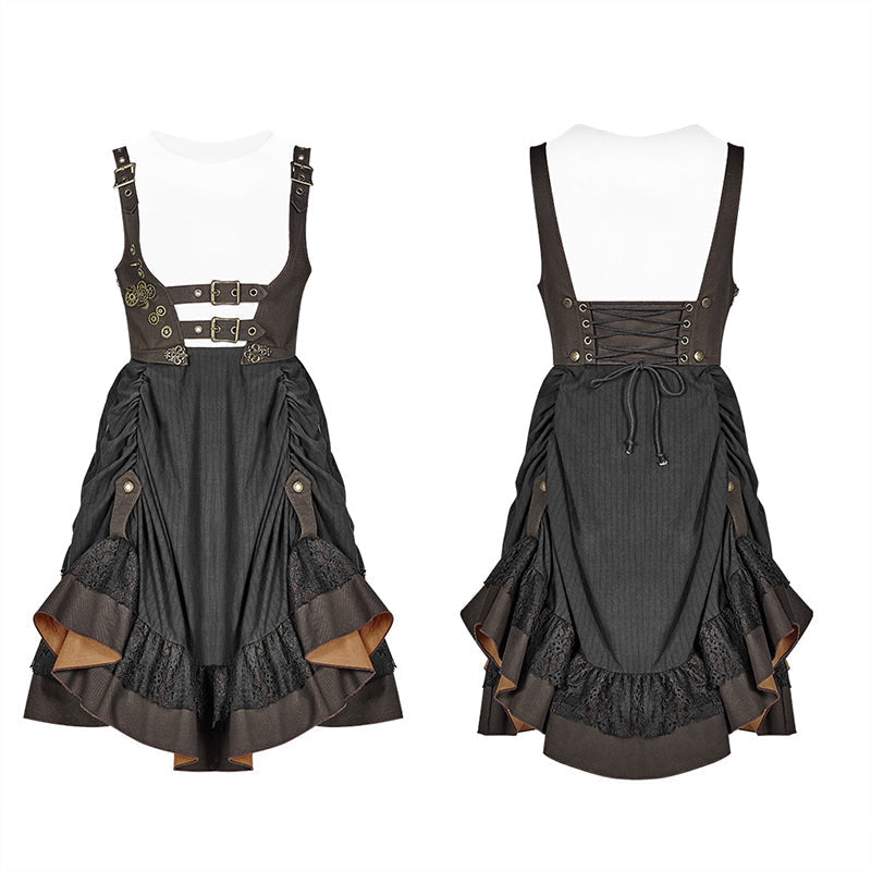 WQ-424 Steam Punk Lolita Dress With Lace-up Back