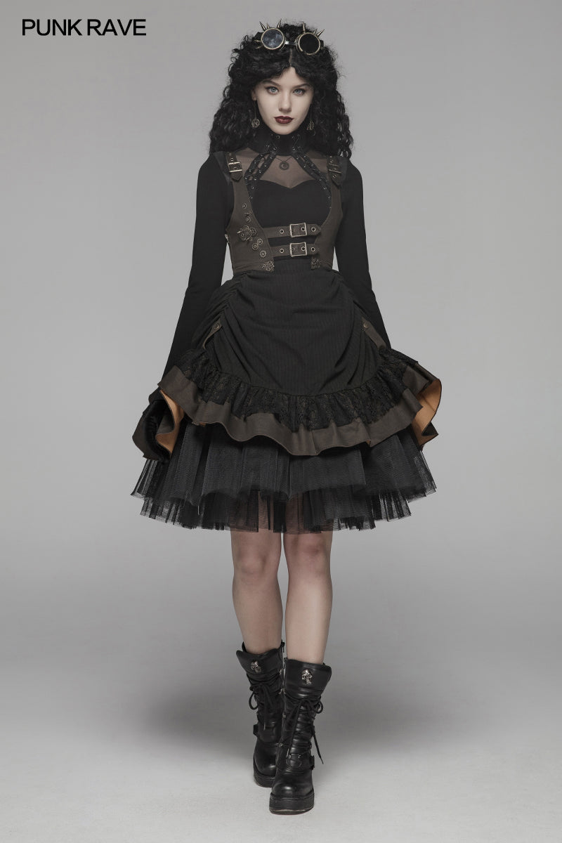 WQ-424 Steam Punk Lolita Dress With Lace-up Back