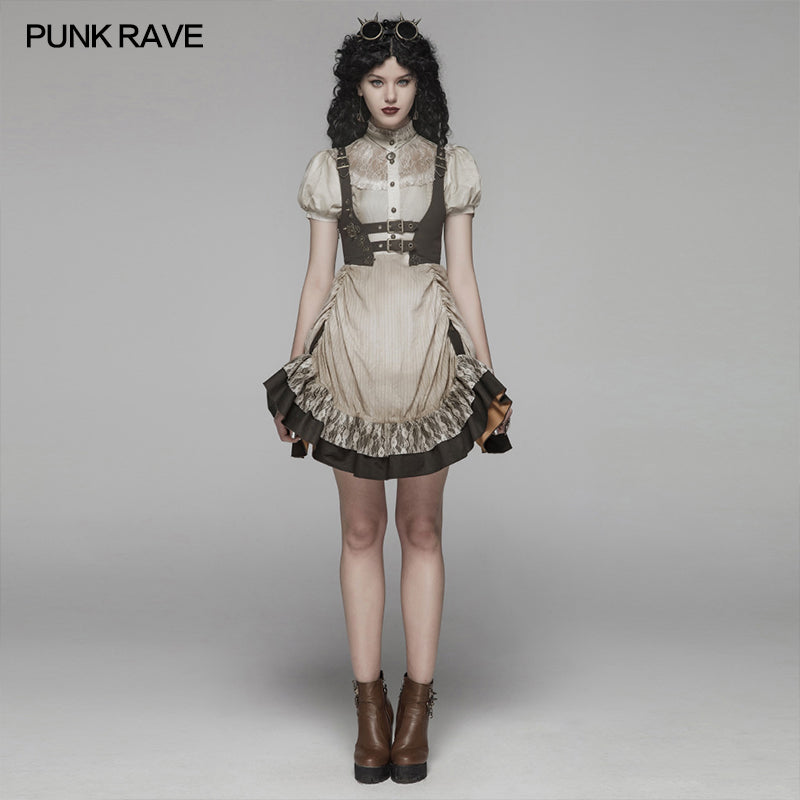 WQ-424 Steam Punk Lolita Dress With Lace-up Back