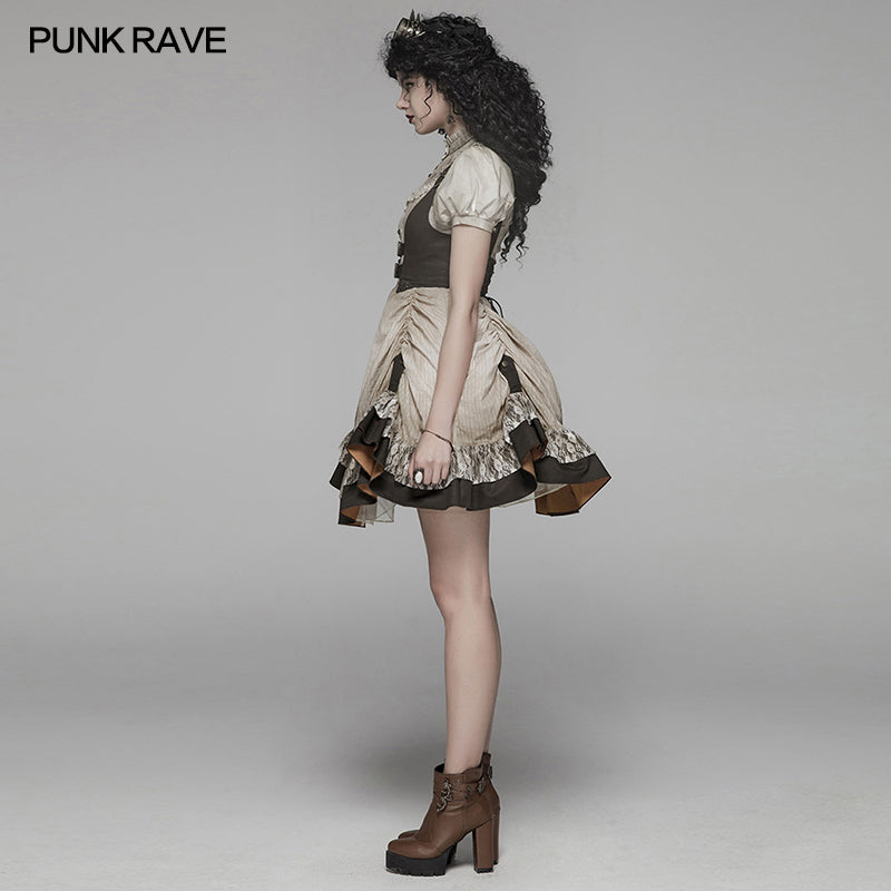 WQ-424 Steam Punk Lolita Dress With Lace-up Back