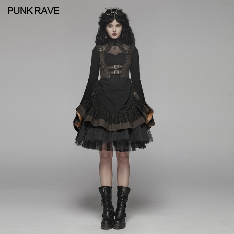 WQ-424 Steam Punk Lolita Dress With Lace-up Back