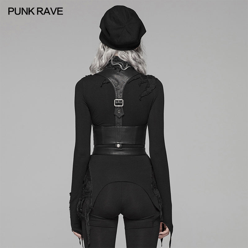 WS-305 Punk Accessories Leather PU Vest