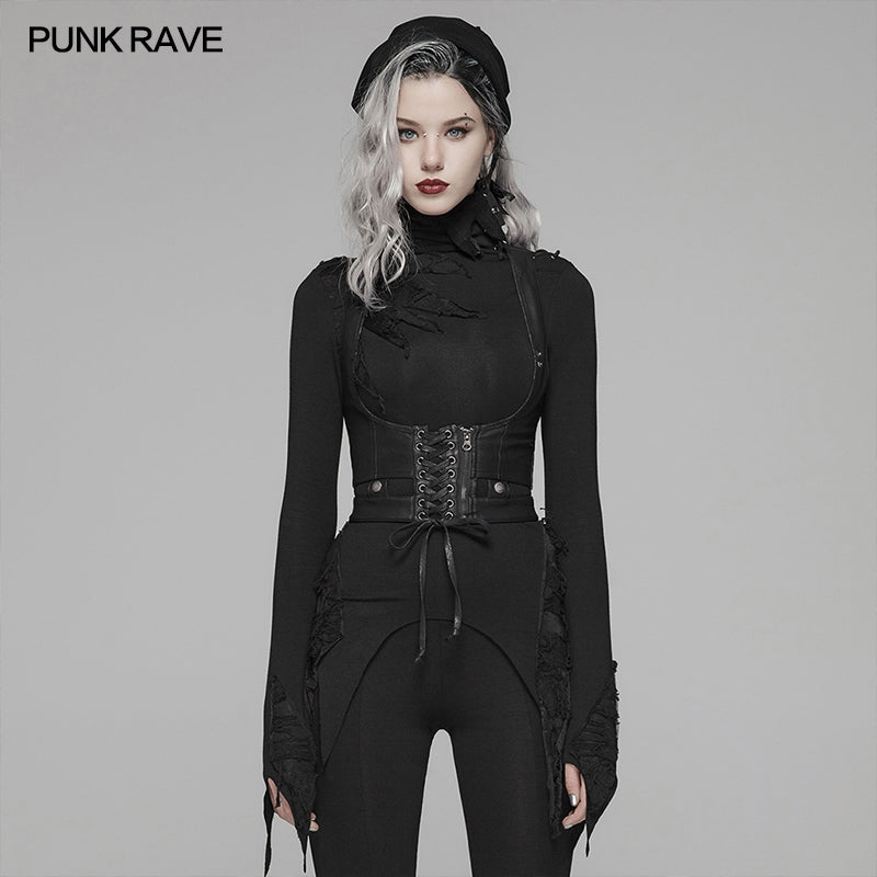 WS-305 Punk Accessories Leather PU Vest