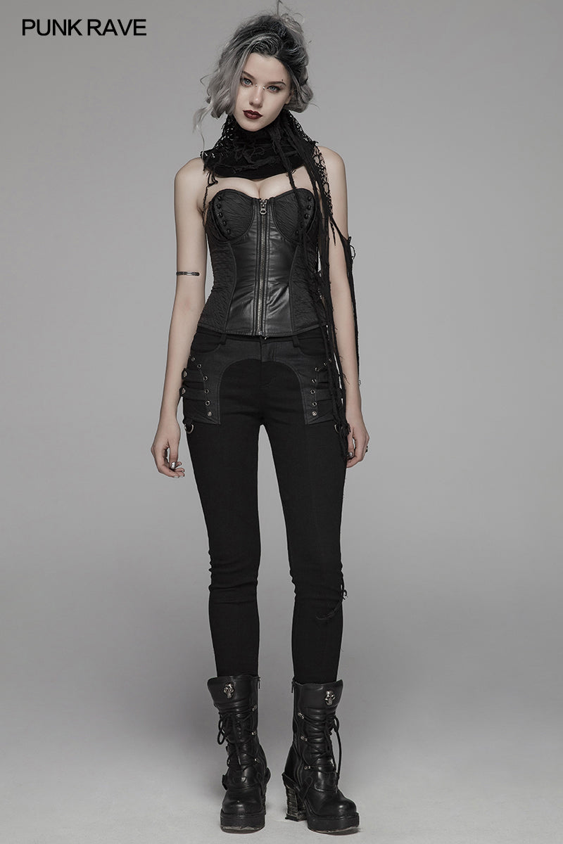 WK-371 Punk Jean Long Pant With Removable Belt