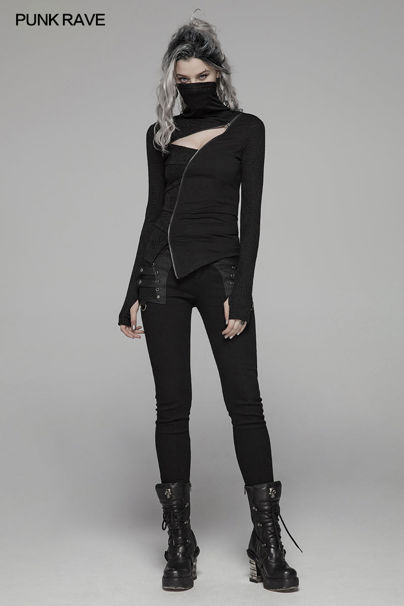 WT-570 Punk Dark Turtleneck T-shirt