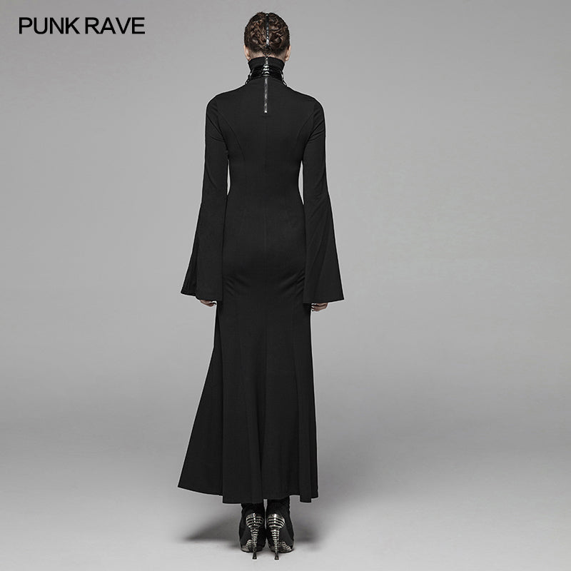 WQ-409 Dark Punk High Collar Cross Decoration Long Dress With A Mask