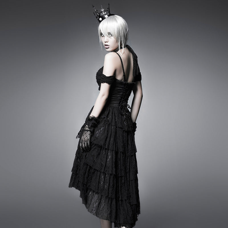 Q-203 Unique Design Decadent black Rock Gothic Dresses