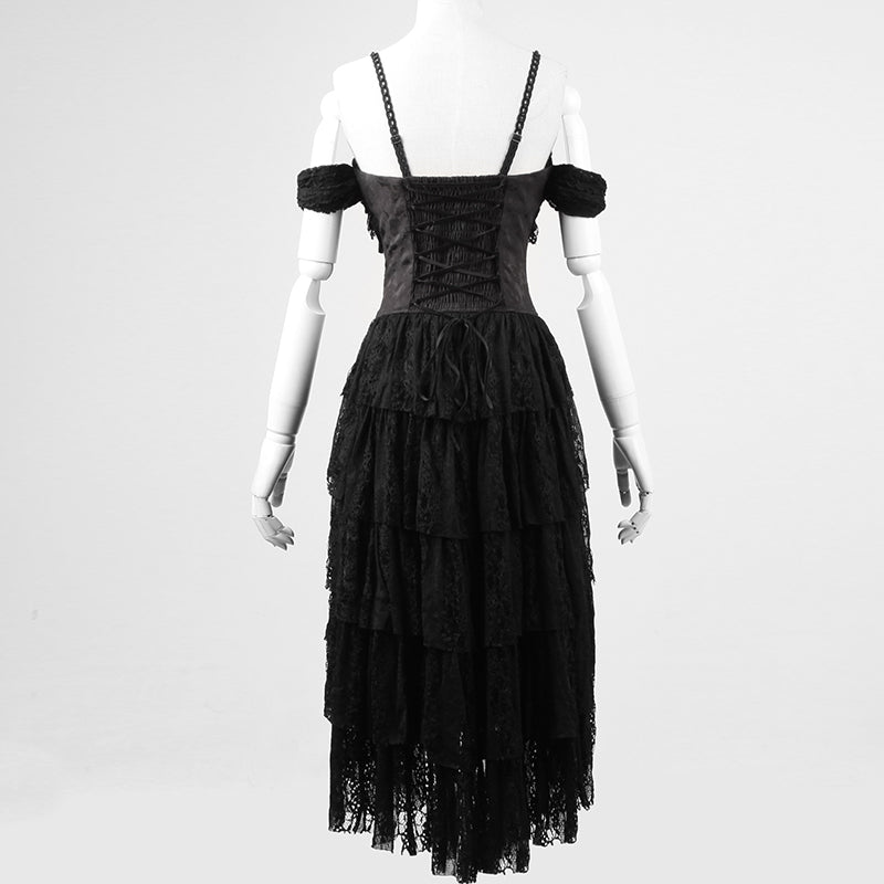 Q-203 Unique Design Decadent black Rock Gothic Dresses