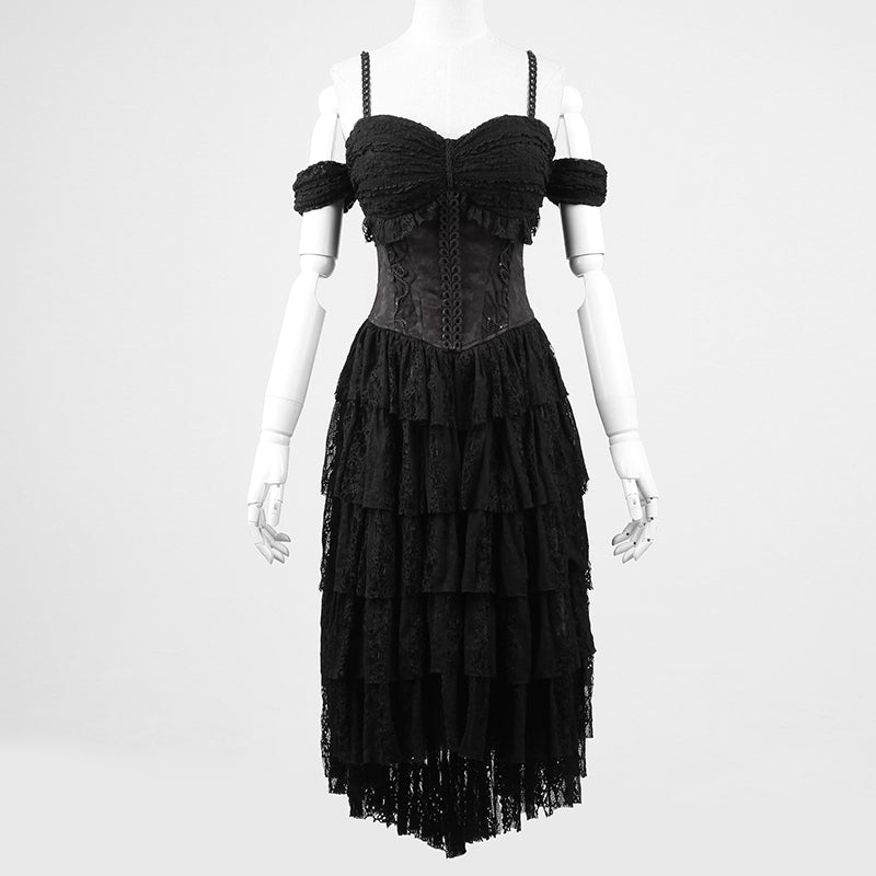 Q-203 Unique Design Decadent black Rock Gothic Dresses