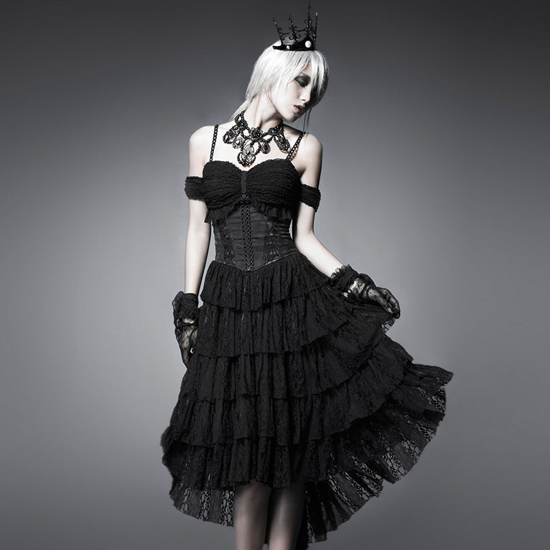 Q-203 Unique Design Decadent black Rock Gothic Dresses