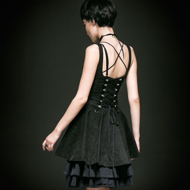 Q-239 Sexy Simple Long Skinny Gothic Dresses With Skull Decoration