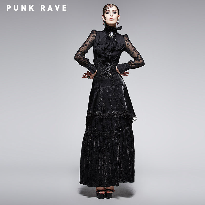 Q-246 Spring New Fashion High Waist black Evening Gothic Skirt