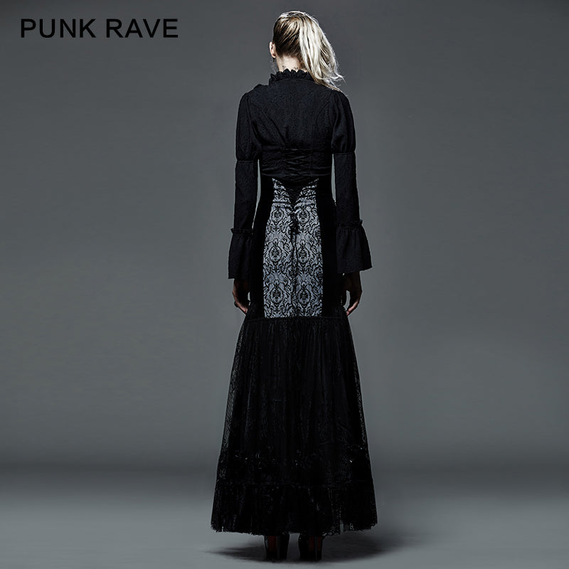 Q-256 Fashion Sexy Fishtail Evening Gothic Dresses With Printing Pattern