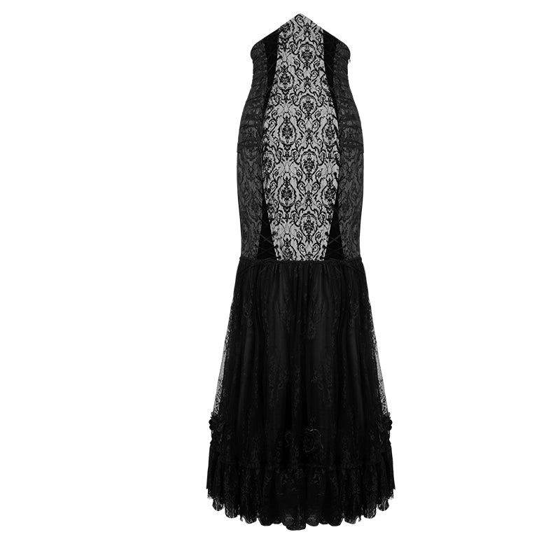 Q-256 Fashion Sexy Fishtail Evening Gothic Dresses With Printing Pattern