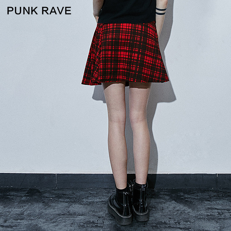 Q-266 Pleated Style Leopard Grain Sexy Mini Punk Skirt