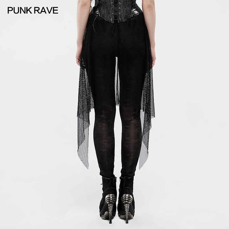 WK-424DDF Goth black flame leggings