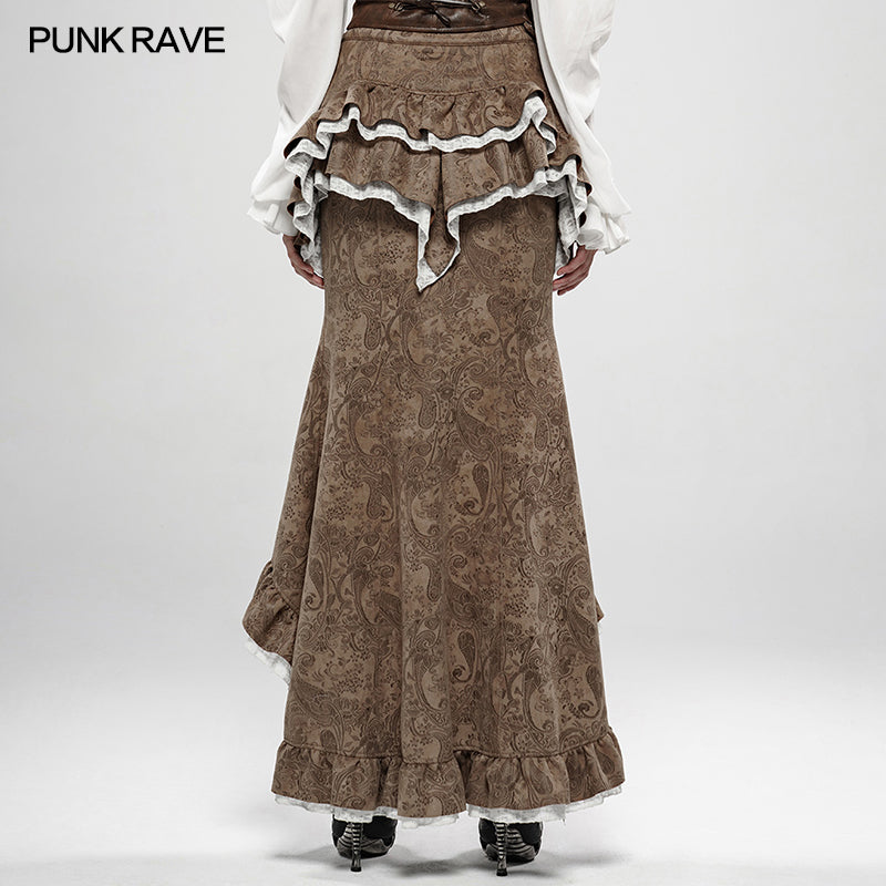 WQ-441BQF Steampunk Gorgeous Noble Fishtail Skirt