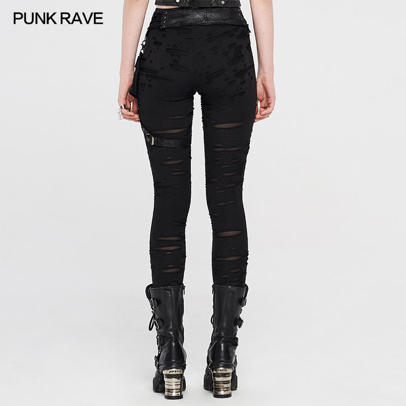 WK-421DQF Steampunk detachable waistbag leggings