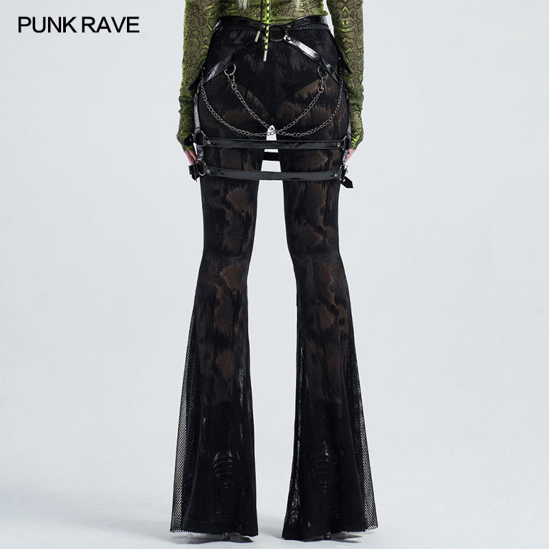 WQ-504BQF Punk coat of paint hollow skirt