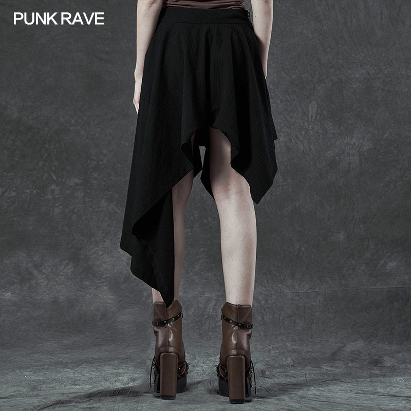 WQ-506BQF Punk asymmetrmetric vertical half skirt