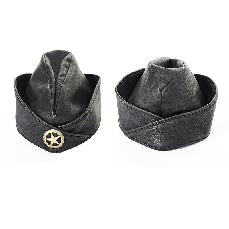 S-181 Military Soft Textile Cap Pattern Leather Lady Hat Accessories