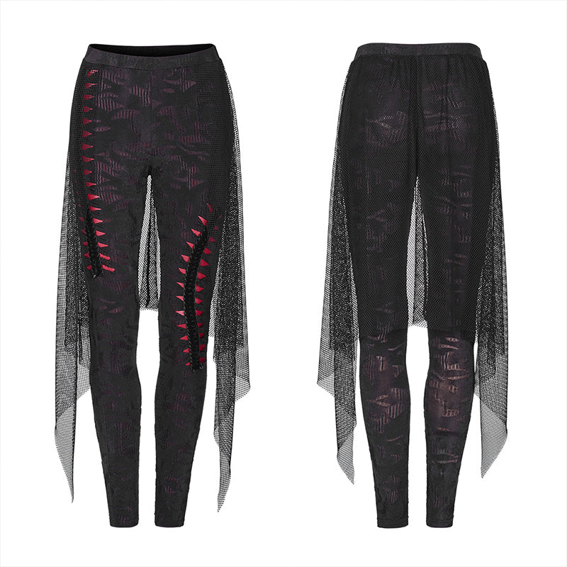 WK-424DDF Goth black flame leggings