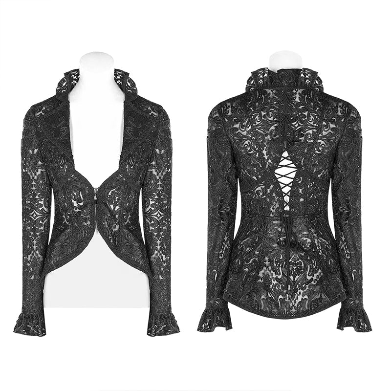 WY-1144 Dark Queen Perspective Lace Coat