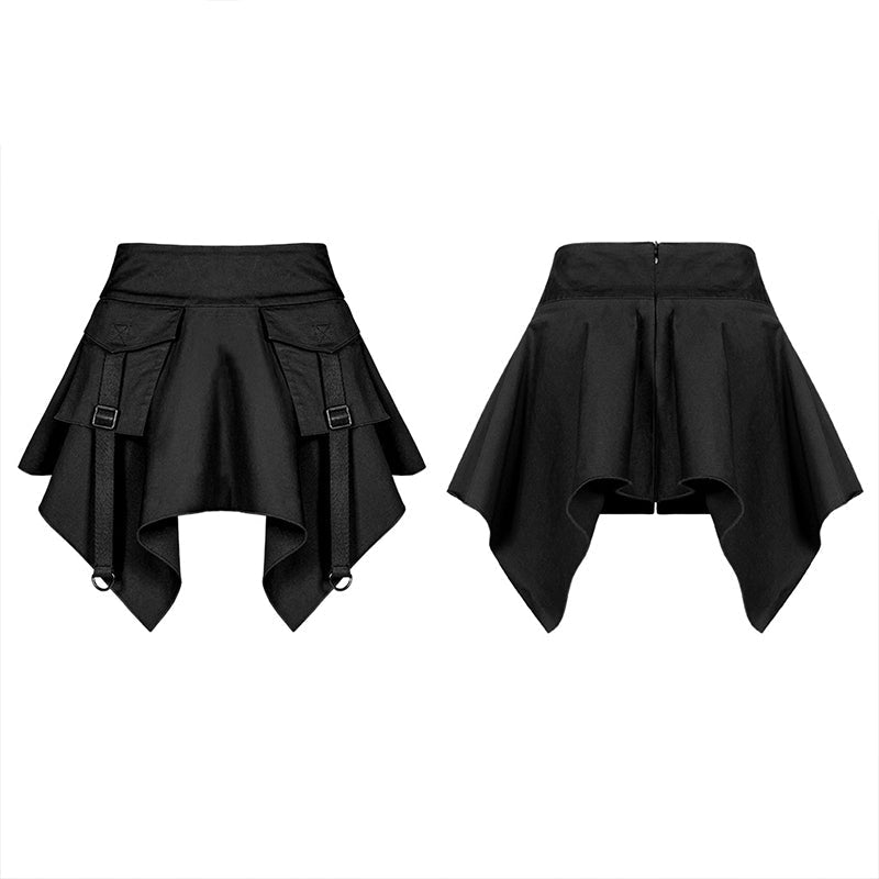 OPQ-603BQF Gothic stitching dark mini skirt