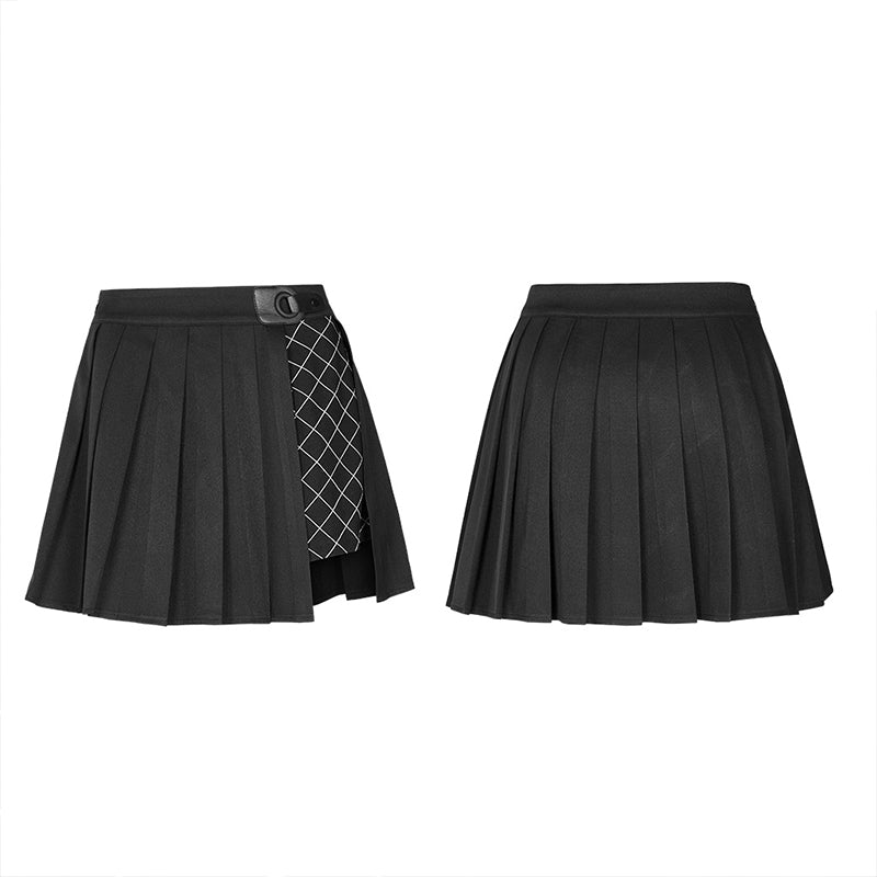 OPQ-844BQF Wednesday eries playful PUNK pleated half skirt