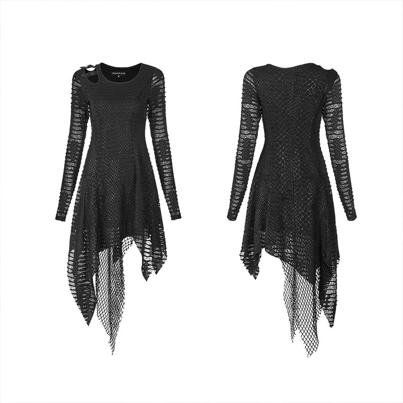 WQ-479LQF Dark Snakescale Shadow Flower Dress