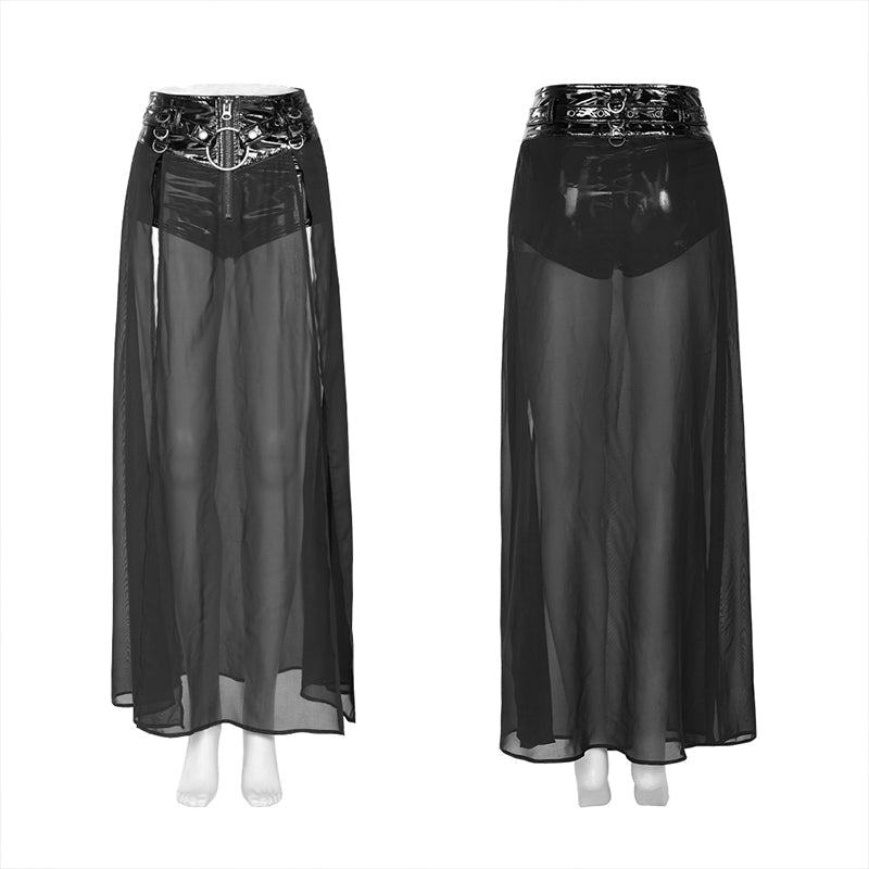 WQ-494 Punk fake two-pieces half skirt