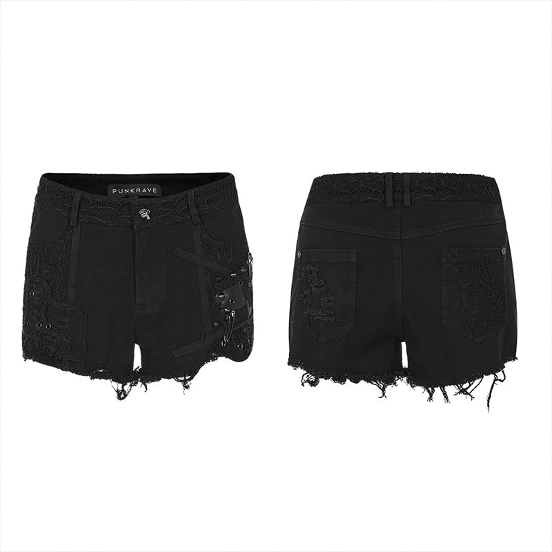 WK-427XDF 2021 Women Punk Ripped Denim Shorts