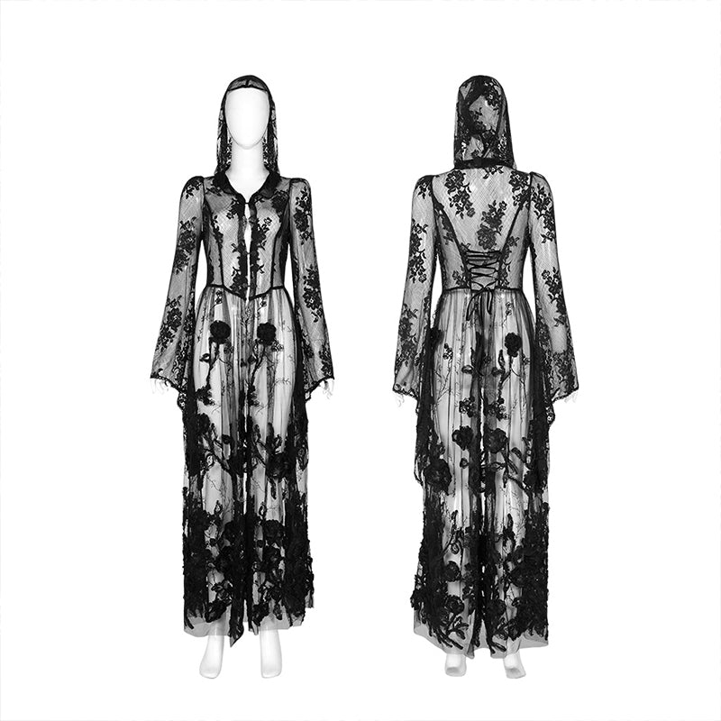 WY-1273LQF Gothic lace 3D embroidered long coat