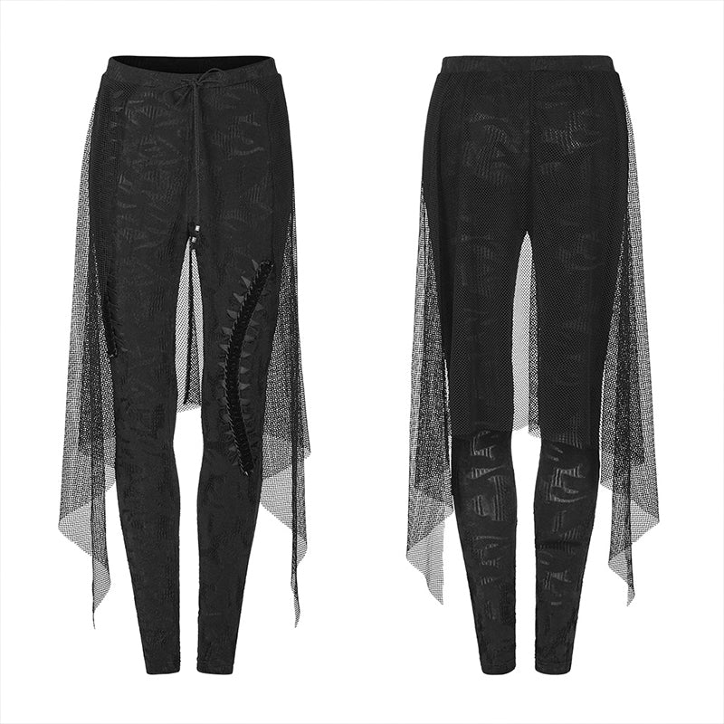 WK-424DDF Goth black flame leggings