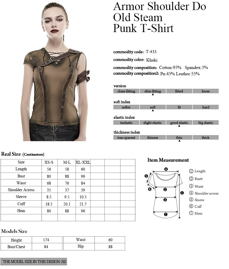 T-433 Steampunk Top Crocheted Strape Backless Punk Shirts For Women