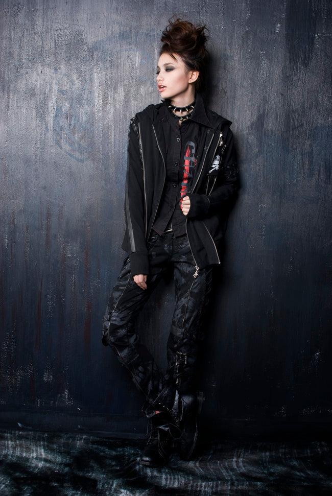 Y-198 Cool Zipper Line Out Leather Short Punk Jacket For Men