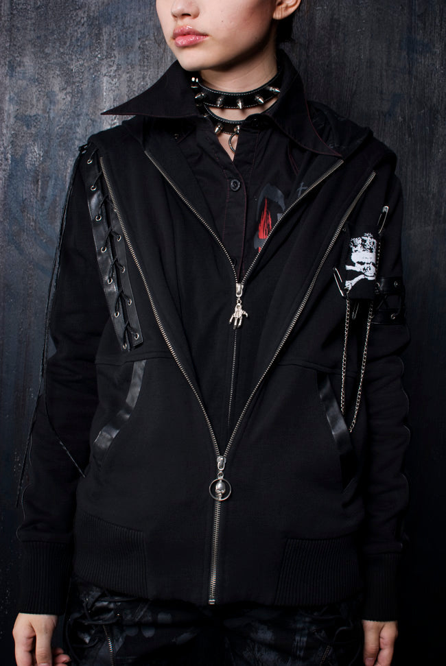 Y-198 Cool Zipper Line Out Leather Short Punk Jacket For Men