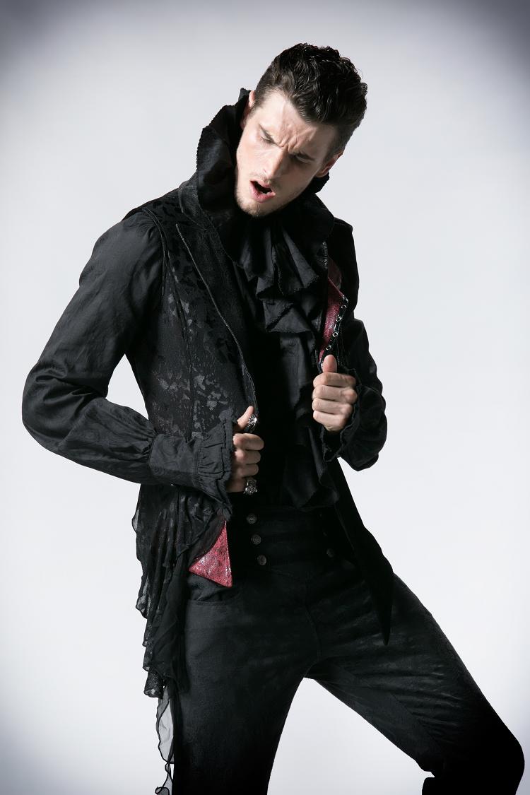 Y-362 Stylish Long Sleeve Gothic Jacket With Lotus Leaf Standing Collar