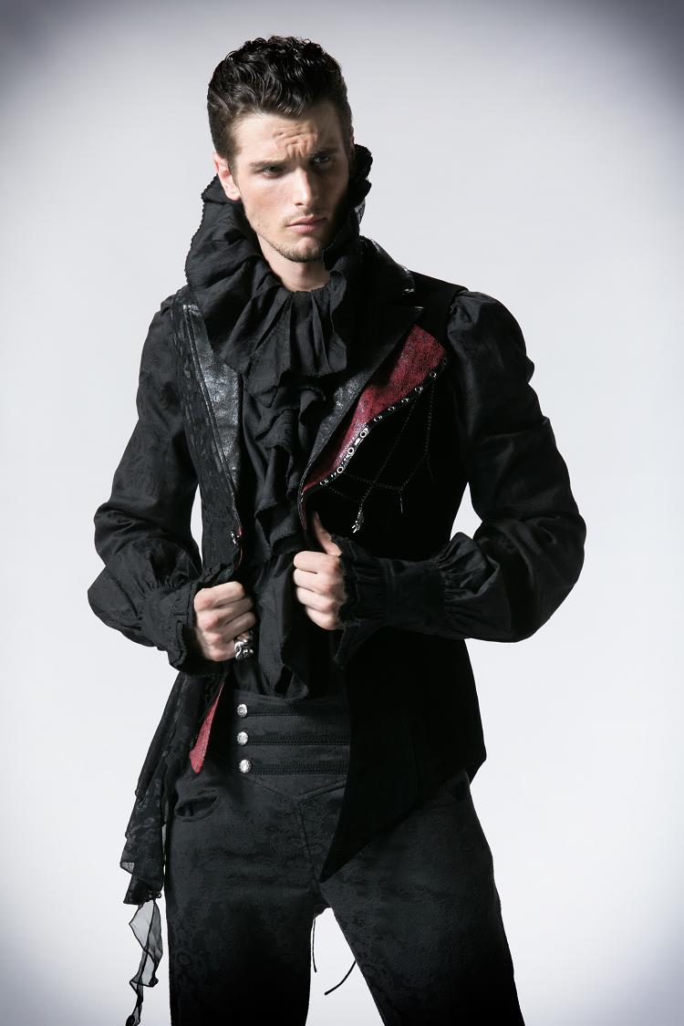 Y-362 Stylish Long Sleeve Gothic Jacket With Lotus Leaf Standing Collar