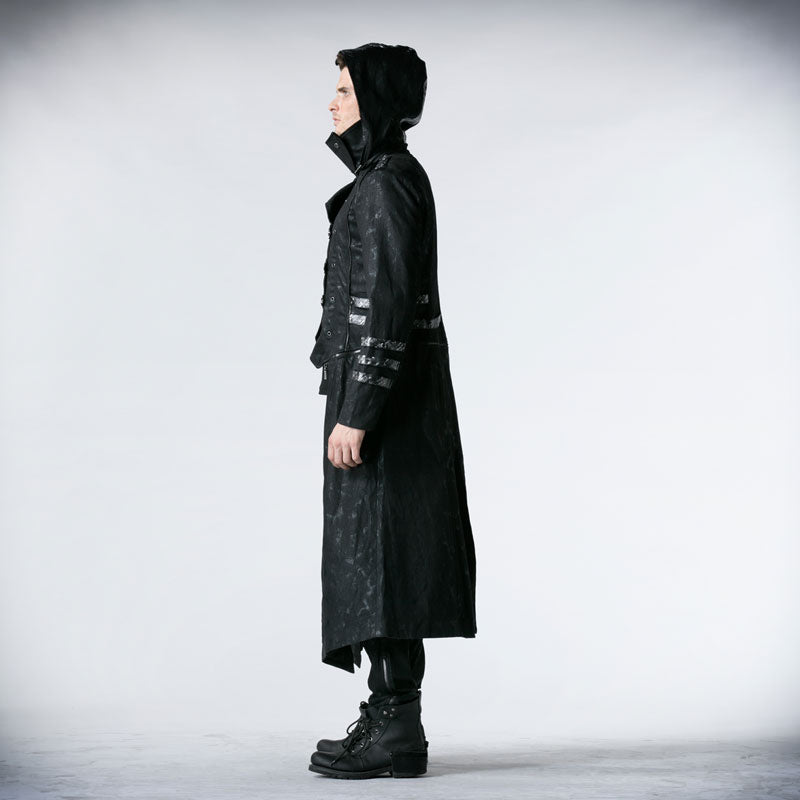 Y-364 black Winter High Collar Long Rock Punk Coat