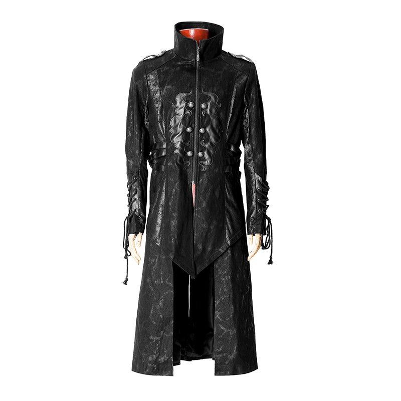 Y-376 Fashion Asymmetrical Long Sleeve Punk Jacket With High Neck For Men