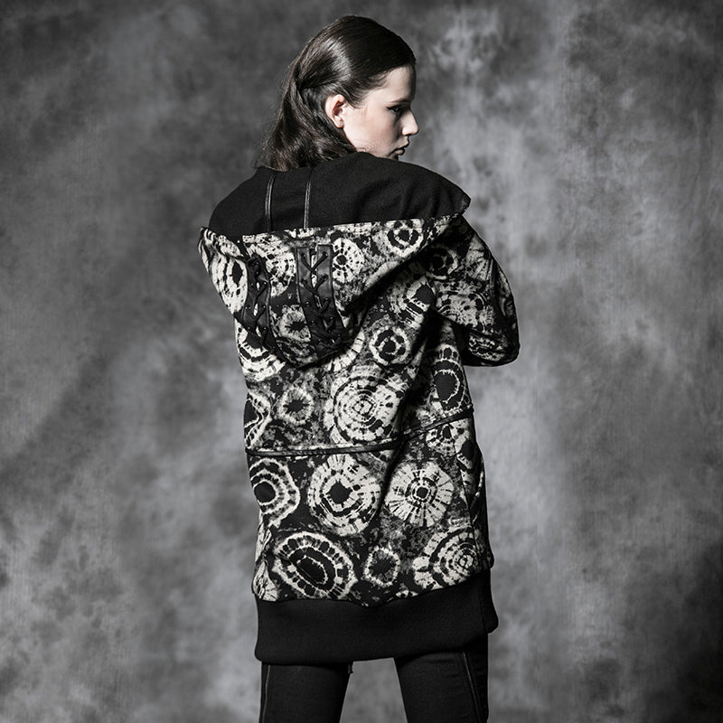 Y-476 Oversized Punk Coat With The Circle Pattern