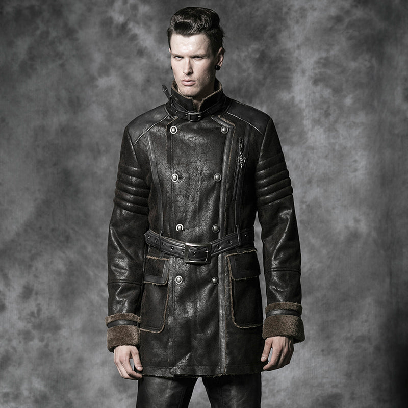 Y-487 Waterproof Winter Overcoat Punk Coat For Men