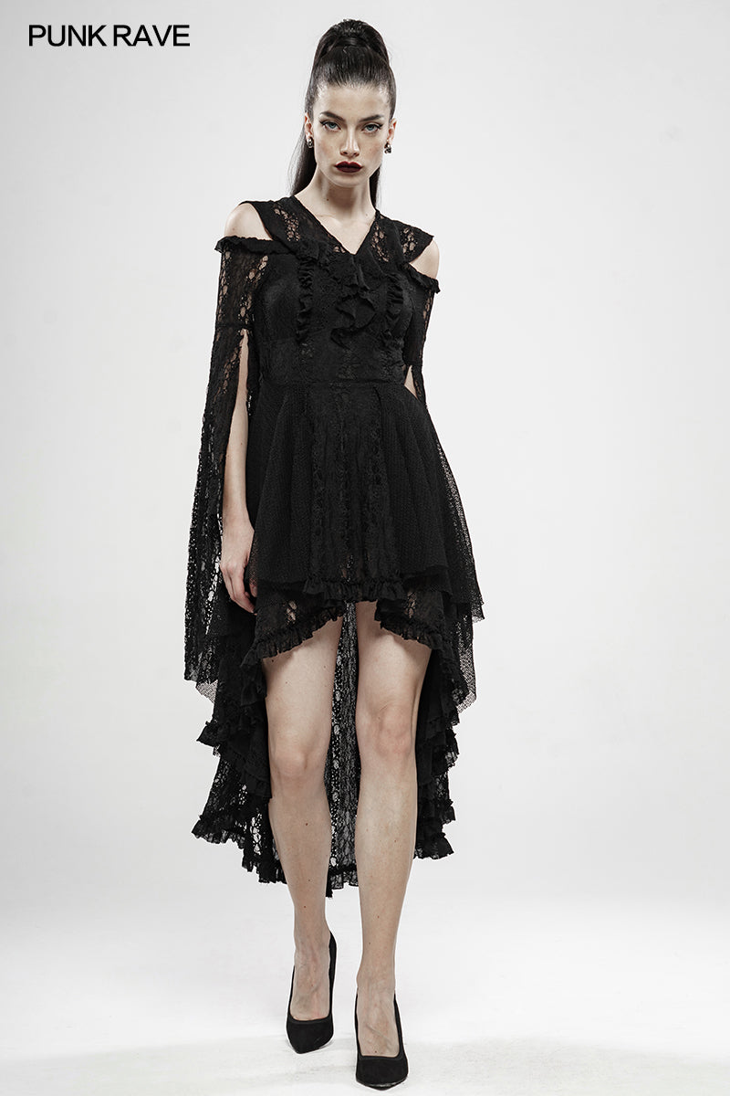 WQ-456 Wilderness Witch Lace Irregular Dress