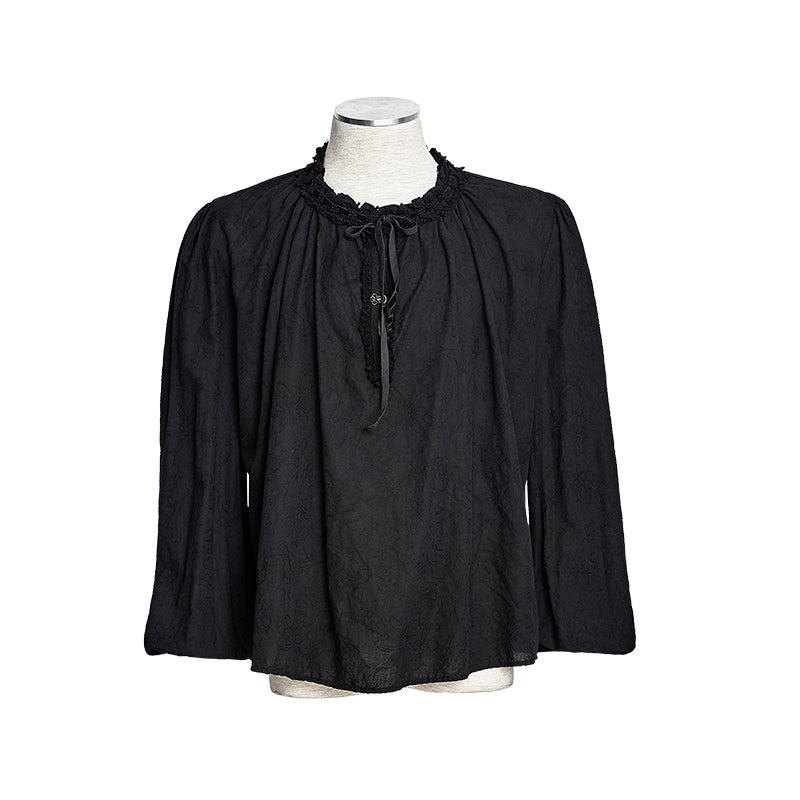 Y-531 Western Style Long Sleeve Loose Gothic Shirt With Lace Collar