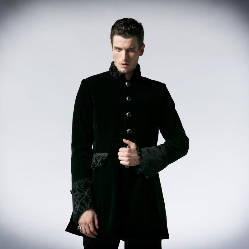 Y-555 Special Design Long Punk Coat With black Grade Buttons