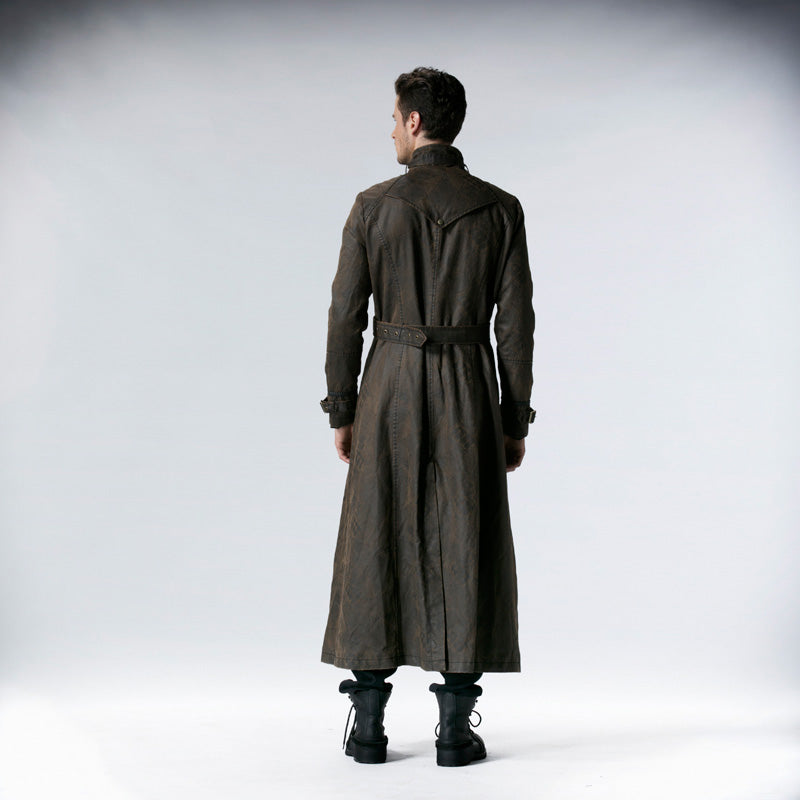 Y-556 Do The Old Long Punk Trench Coat With Stand Up Collar