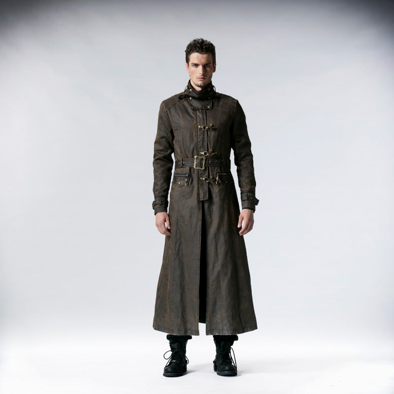 Y-556 Do The Old Long Punk Trench Coat With Stand Up Collar