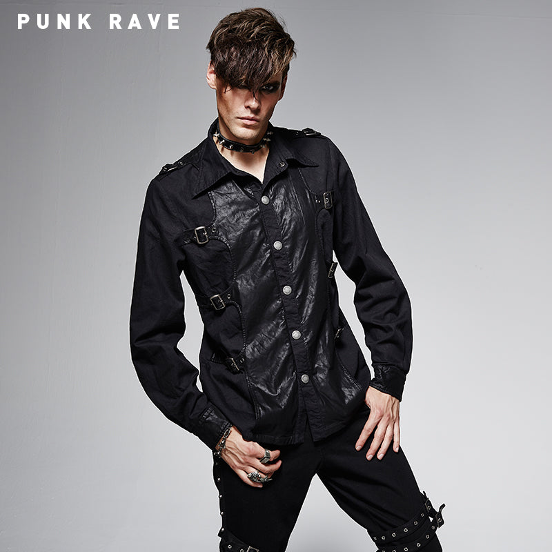 Y-563 Casual Denim Cheap Camo Long Sleeve Punk Shirts For Men